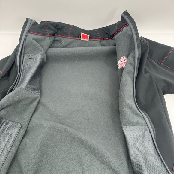 St Johns College Nike Jacket Men Large Black Full Zip Red Embroidery Soft Shell - Picture 8 of 13